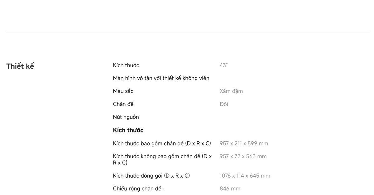 Tivi Xiaomi A Pro 43 Inch - 2026 Bản Quốc Tế - QLED 4K/60Hz - 2GB/8GB