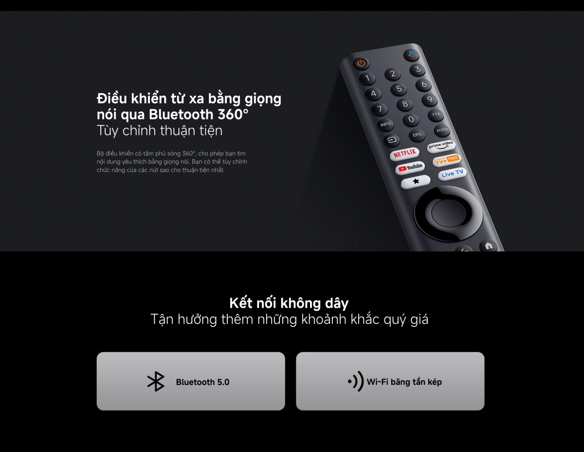 Tivi Xiaomi A Pro 55 Inch - 2026 Bản Quốc Tế - QLED 4K/60Hz - 2GB/8GB