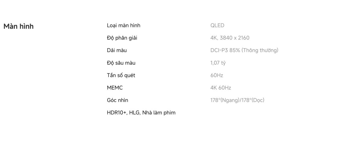 Tivi Xiaomi A Pro 55 Inch - 2026 Bản Quốc Tế - QLED 4K/60Hz - 2GB/8GB