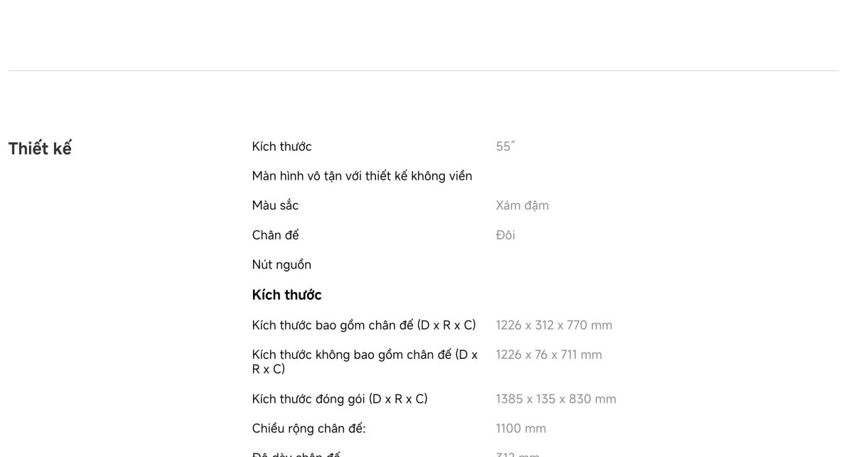 Tivi Xiaomi A Pro 55 Inch - 2026 Bản Quốc Tế - QLED 4K/60Hz - 2GB/8GB