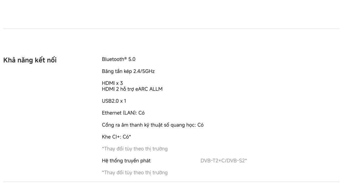 Tivi Xiaomi A Pro 55 Inch - 2026 Bản Quốc Tế - QLED 4K/60Hz - 2GB/8GB