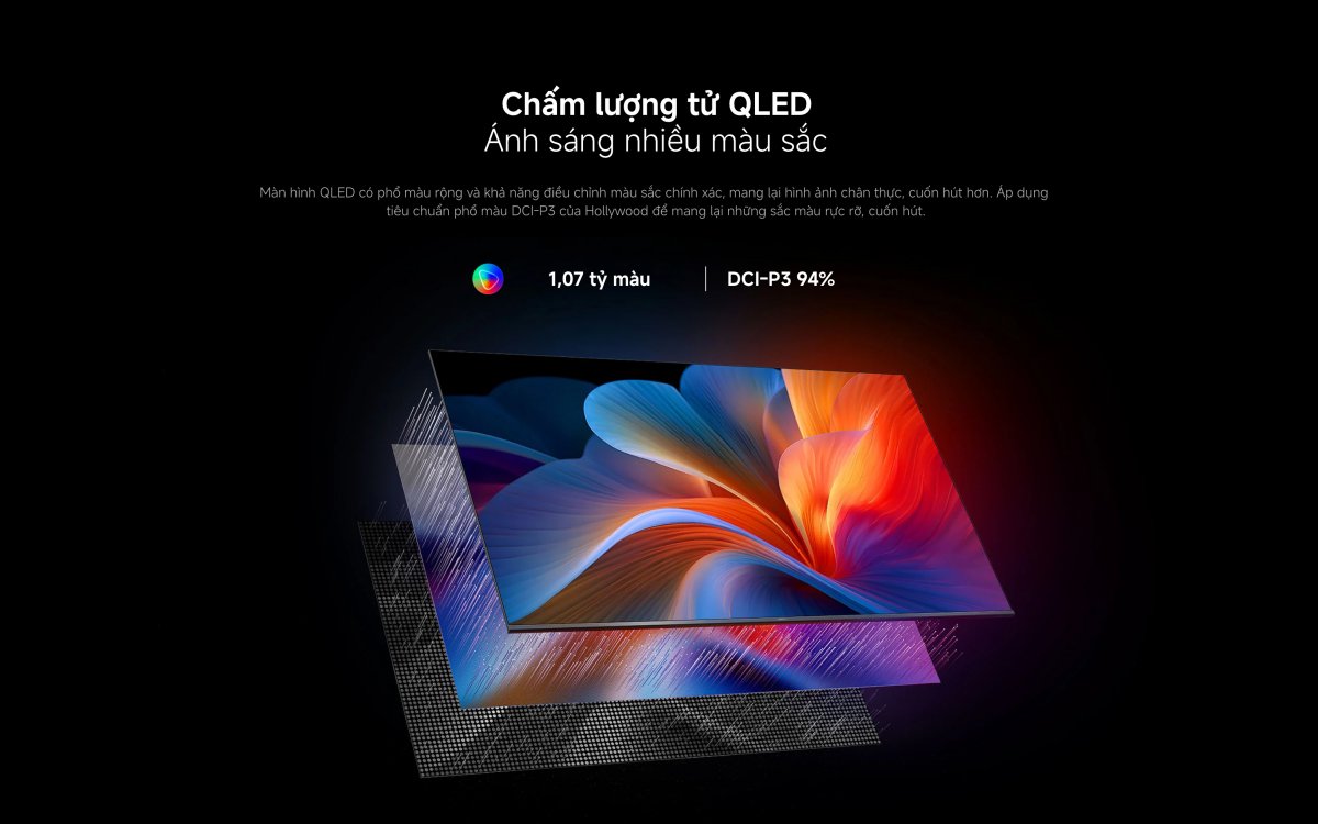 Tivi Xiaomi A Pro 55 Inch - 2026 Bản Quốc Tế - QLED 4K/60Hz - 2GB/8GB