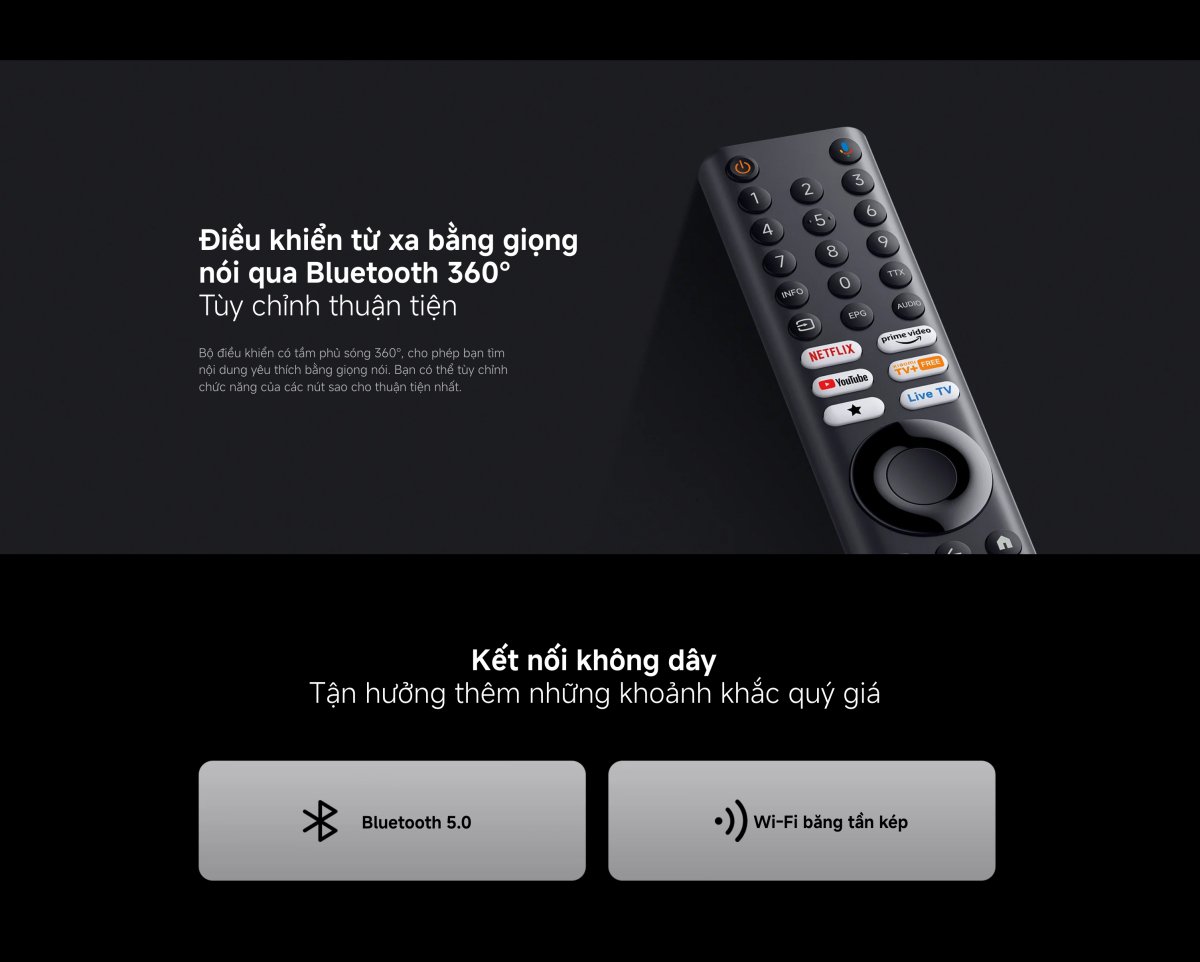 Tivi Xiaomi A Pro 65 Inch - 2026 Bản Quốc Tế - QLED 4K/60Hz - 2GB/8GB