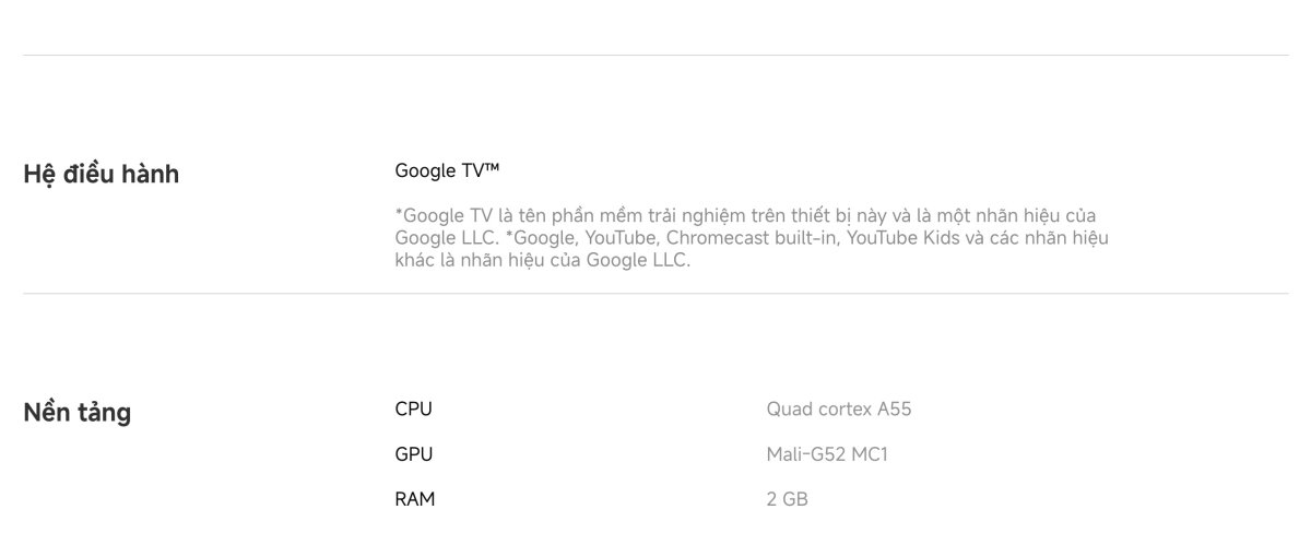 Tivi Xiaomi A Pro 65 Inch - 2026 Bản Quốc Tế - QLED 4K/60Hz - 2GB/8GB