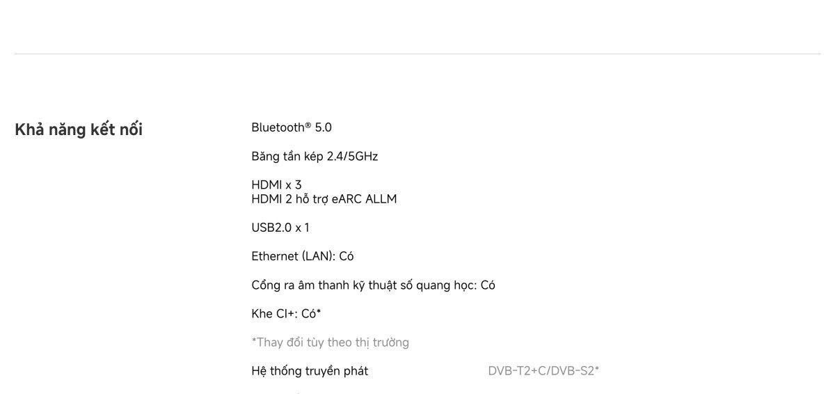 Tivi Xiaomi A Pro 65 Inch - 2026 Bản Quốc Tế - QLED 4K/60Hz - 2GB/8GB