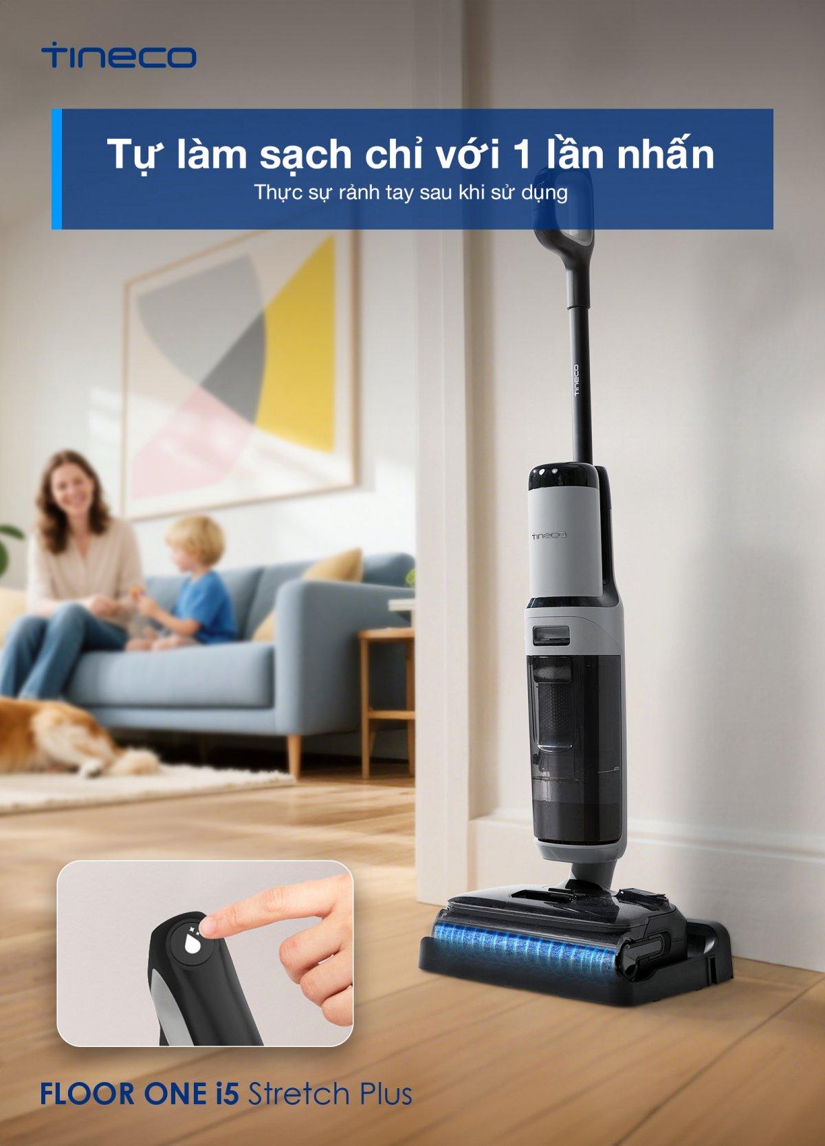 Tineco i5 Stretch Plus gập nghiêng 180°