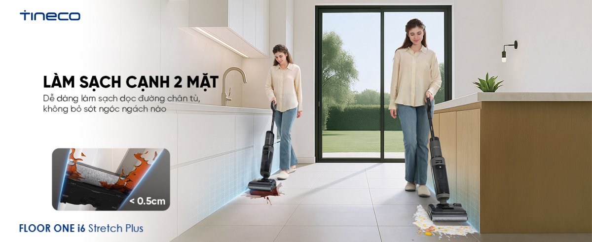 Tineco i6 Stretch Plus gập nghiêng 180°
