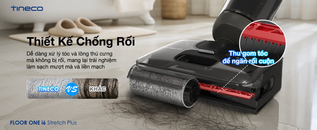 Tineco i6 Stretch Plus gập nghiêng 180°