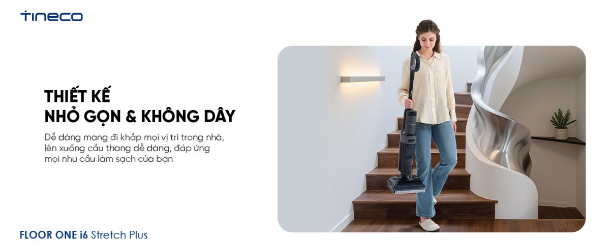 Tineco i6 Stretch Plus gập nghiêng 180°