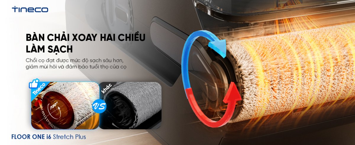 Tineco i6 Stretch Plus gập nghiêng 180°
