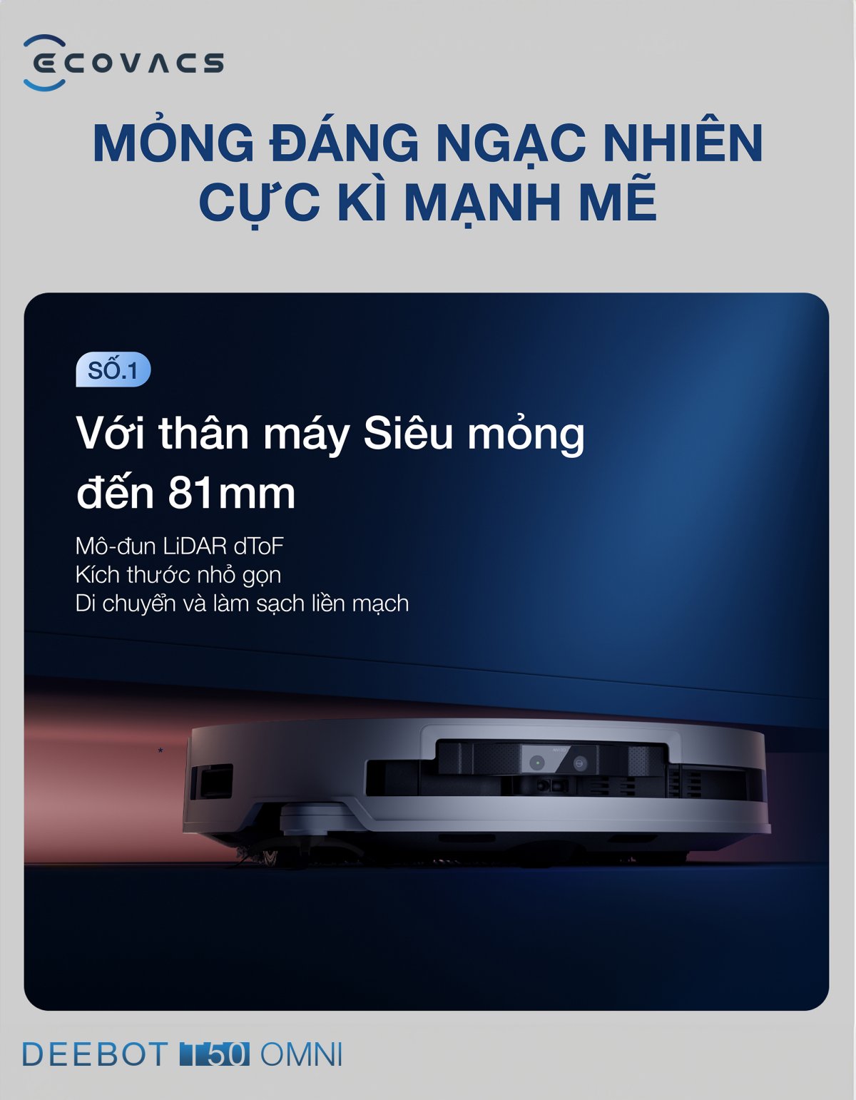 Robot hút bụi Ecovacs T50 OMNI