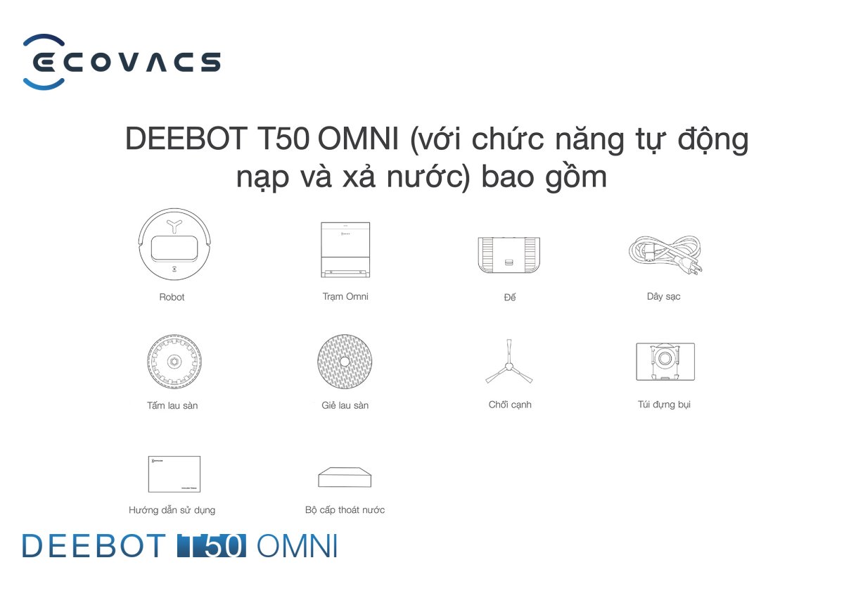 Robot hút bụi Ecovacs T50 OMNI