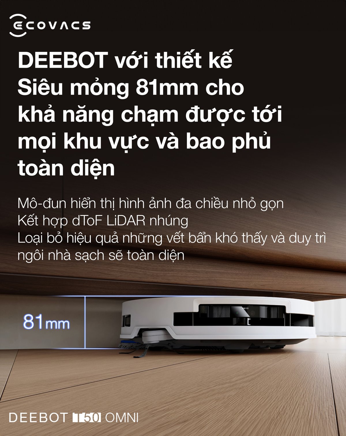 Robot hút bụi Ecovacs T50 OMNI