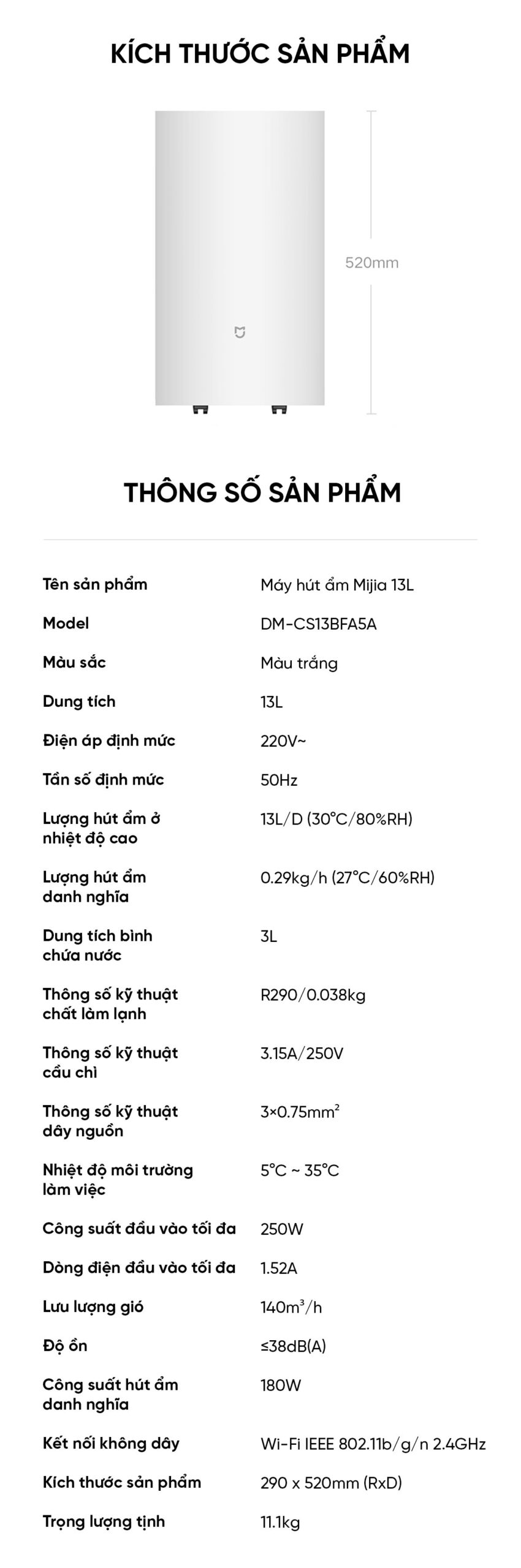 Máy hút ẩm Xiaomi 13L