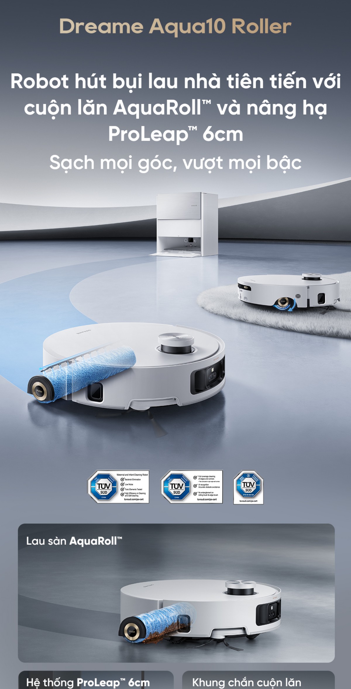 Robot hút bụi Dreame Aqua Roller