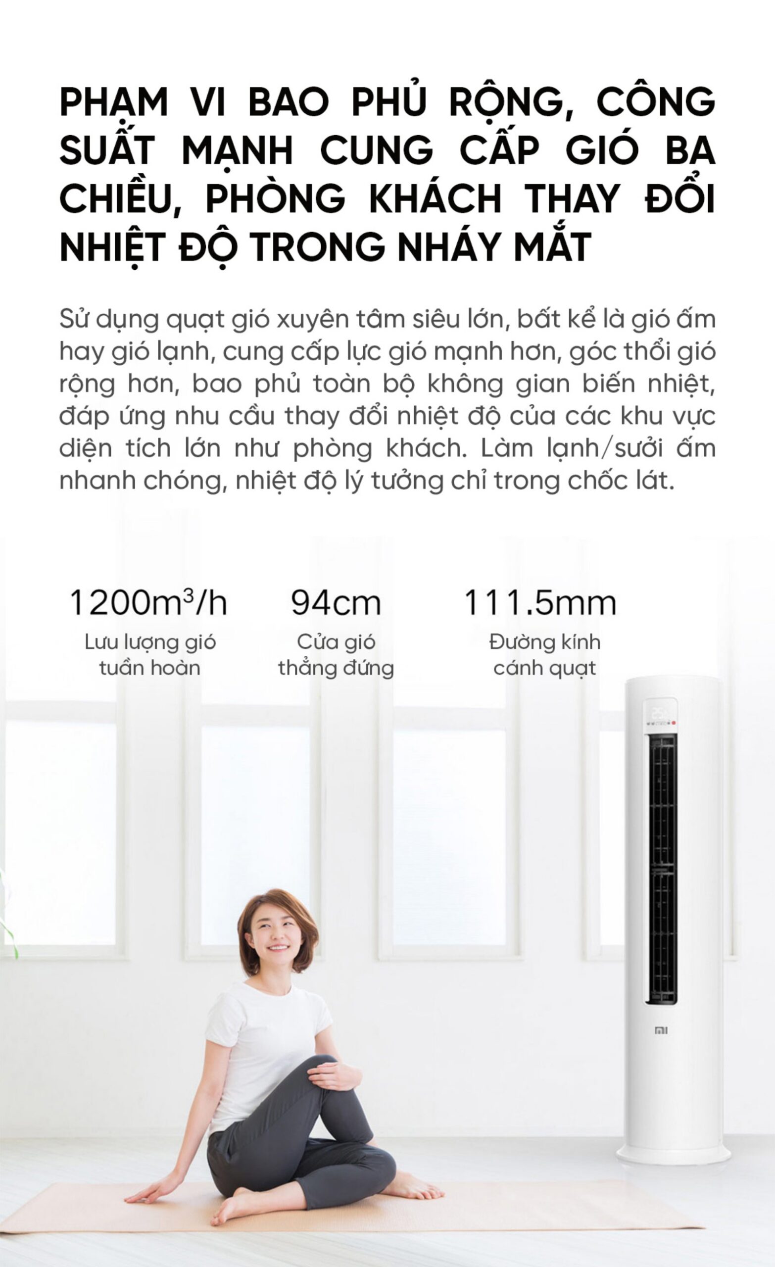 Điều Hoà Cây Xiaomi Mija KFR-72LW/N1A1 3HP 2 chiều