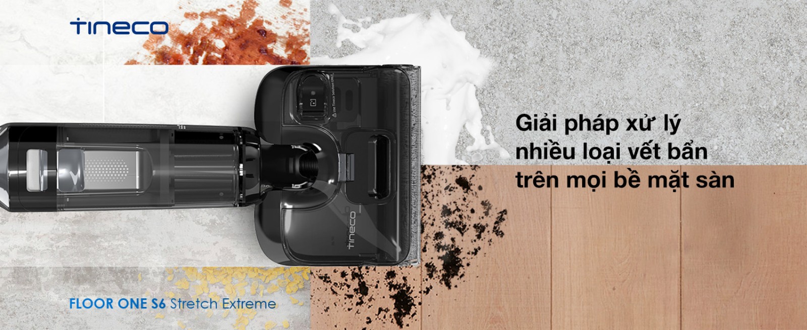 Tineco S6 Stretch Extreme gập nghiêng 180°