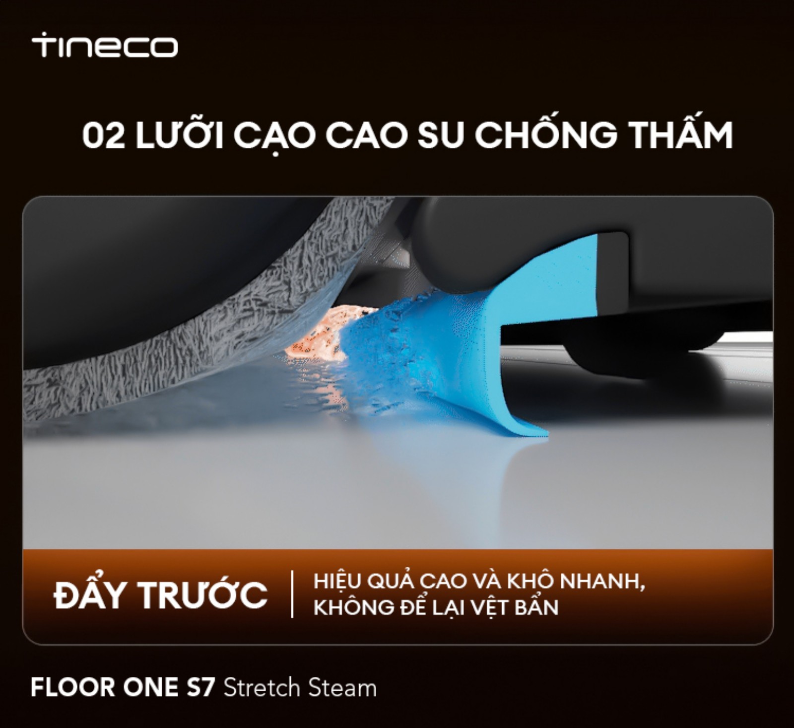 Tineco S7 Stretch Steam gập nghiêng 180°