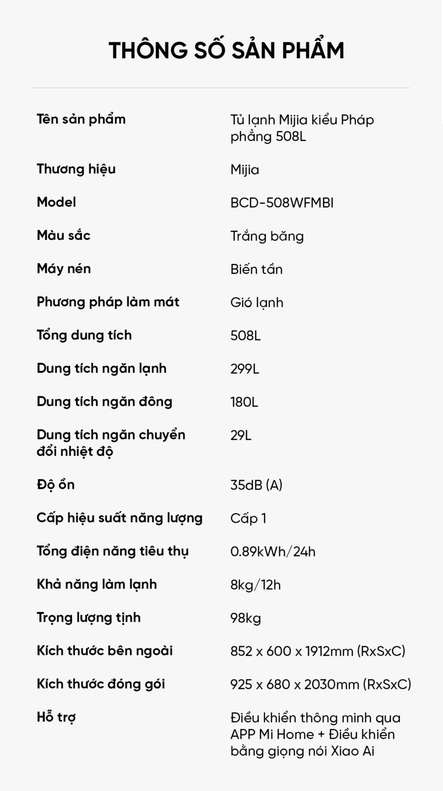 Tủ lạnh Xiaomi Mijia 508L kiểu Pháp, thiết kế siêu mỏng