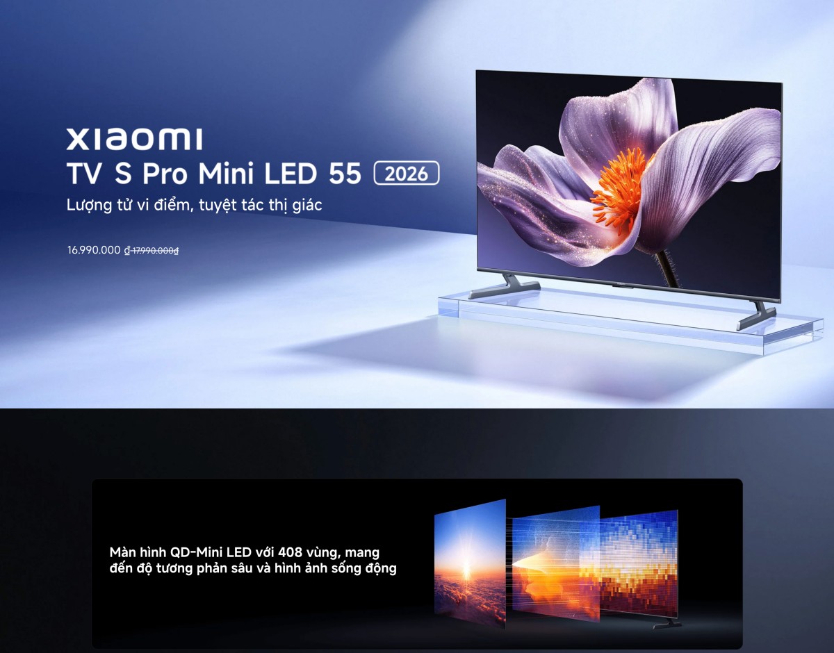 Tivi Xiaomi S Pro Mini LED 55 2026 - Bản Quốc Tế - 4K/144Hz - 3GB/32GB