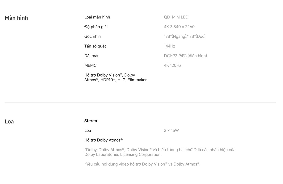 Tivi Xiaomi S Pro Mini LED 55 2026 - Bản Quốc Tế - 4K/144Hz - 3GB/32GB