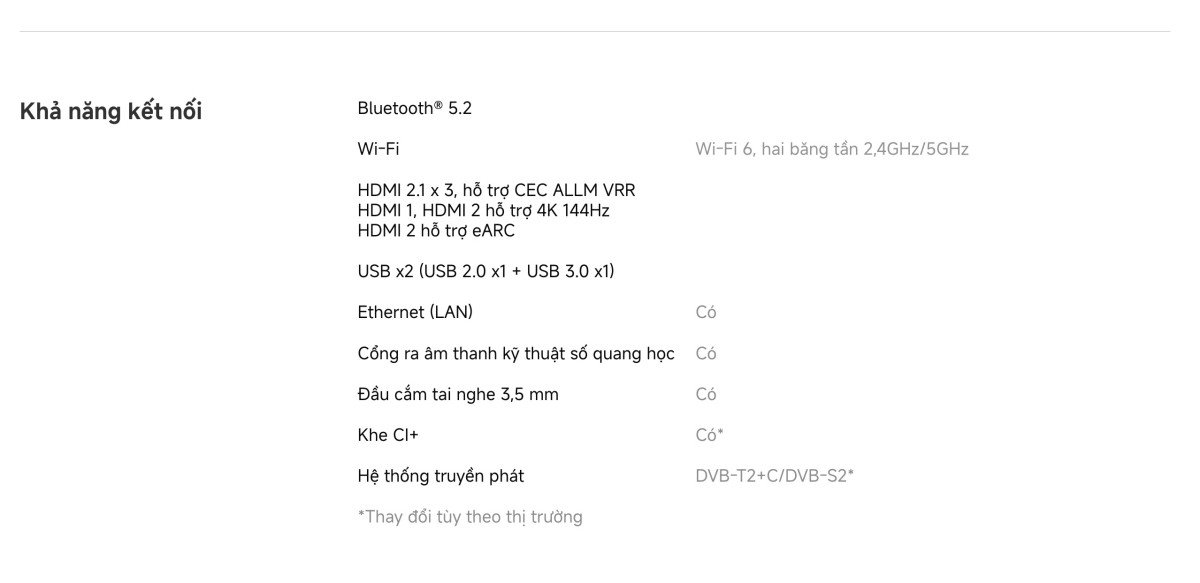 Tivi Xiaomi S Pro Mini LED 55 2026 - Bản Quốc Tế - 4K/144Hz - 3GB/32GB