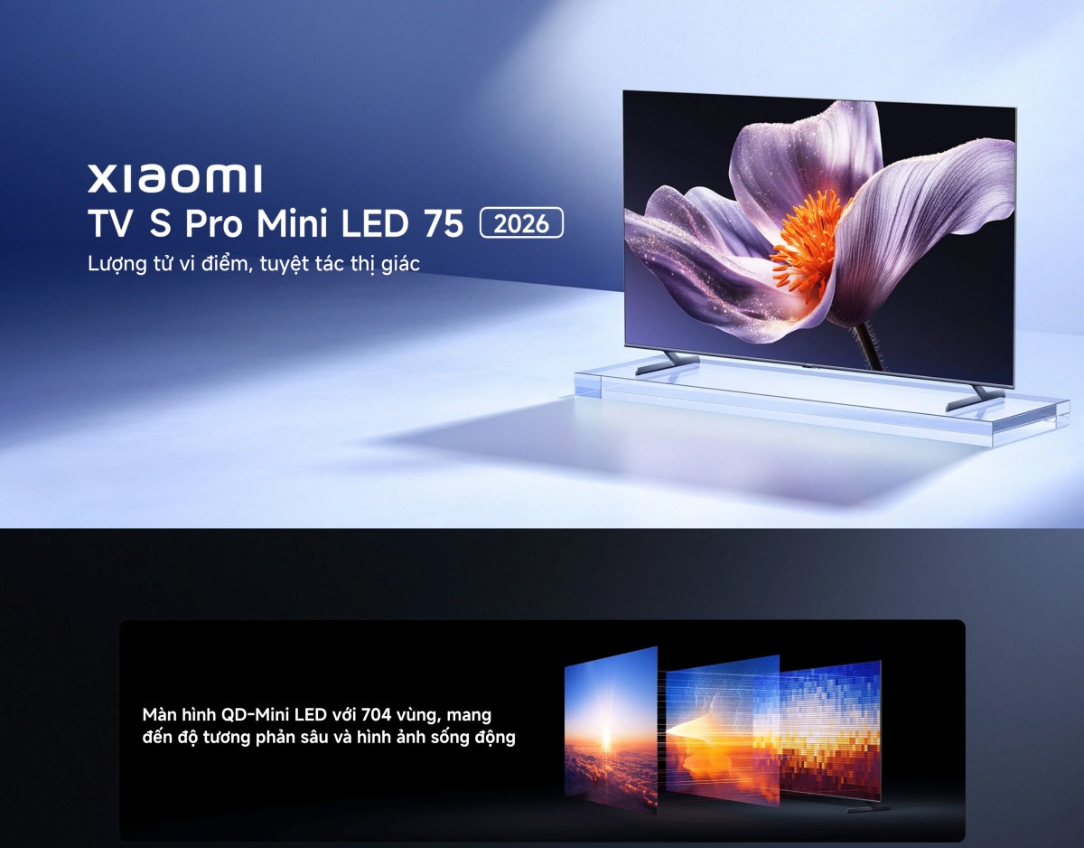 Tivi Xiaomi S Pro Mini LED 75 Inch 2026 - Bản Quốc Tế - 4K/144Hz - 3GB/32GB